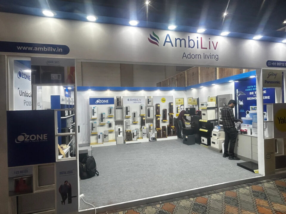 modern exhibition stall reflecting a company's brand identity